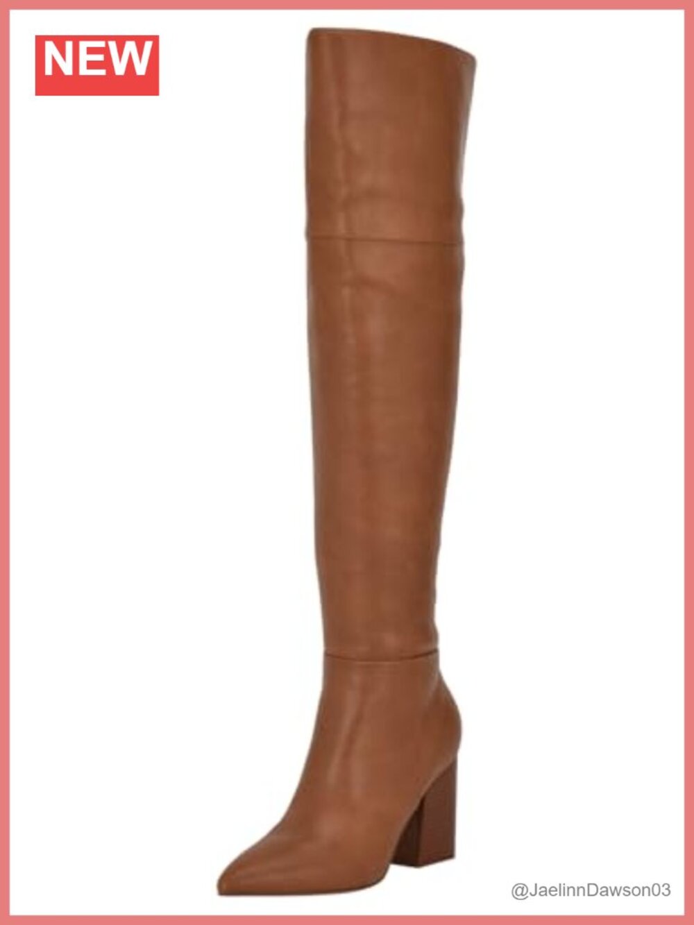 Nine West Pare Over-the-Knee Block Heel Boots Faux Leather Zip